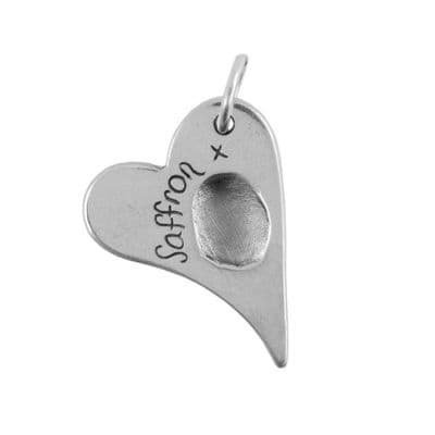Wavy Heart Fingerprint Pendant
