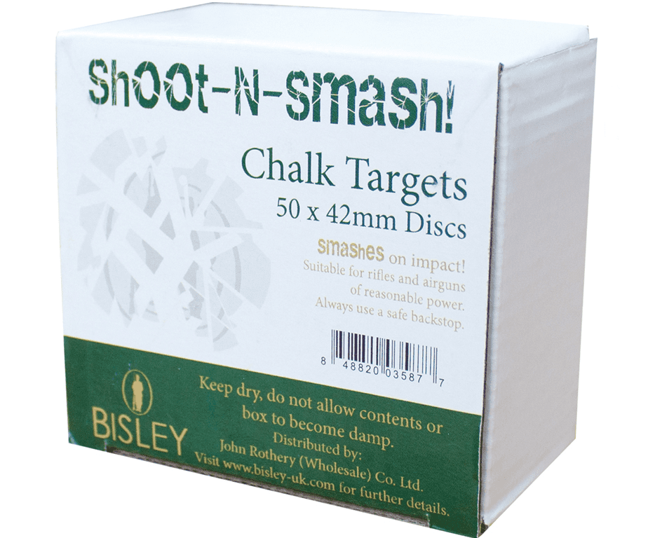 Bisley Shoot and Smash Chalk Targets Shooting Practice Shoot-N-Smash 42mm - Box of 50