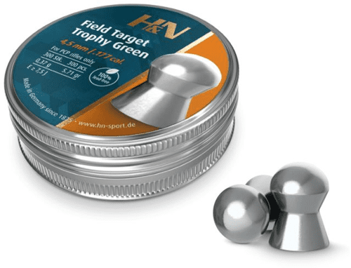 H&N Field Target Trophy Green .177 / 4.5mm Lead Free Domed Pellets