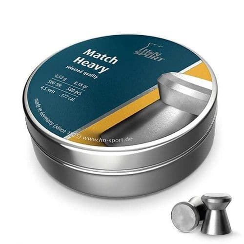 H&N Match Heavy .177 / 4.49mm Flat Head Target Practice Air Pellets