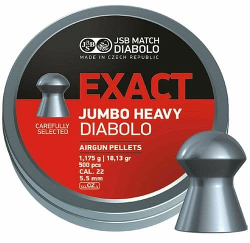 JSB Exact Jumbo Heavy .22 / 5.52mm Diabolo Domed Pellets