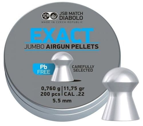 JSB Exact Match Jumbo .22 / 5.52mm Diabolo Lead Free Domed Pellets