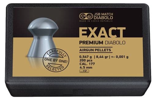 JSB Exact Premium .177 / 4.52mm Diabolo Domed Pellets - Full Tub 200