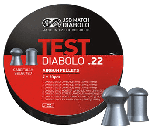 JSB Exact Test Sample .22 Diabolo Pellets 7 X 30pcs - Full Tin 210