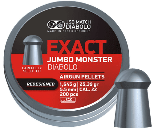 JSB Jumbo Exact Monster .22 / 5.52mm Diabolo Heavy FAC High Power Pellets