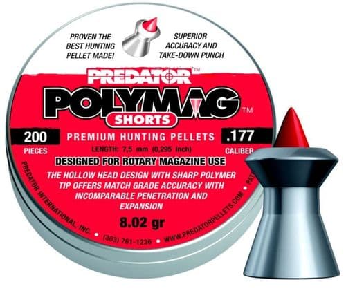 JSB Predator Polymag Shorts .177 / 4.5mm Diabolo Pointed Pellets