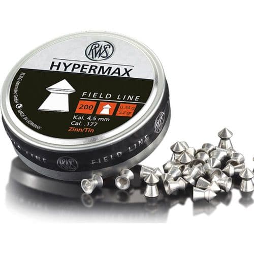 RWS Hypermax .177 / 4.5mm Lead Free Pointed Pellets