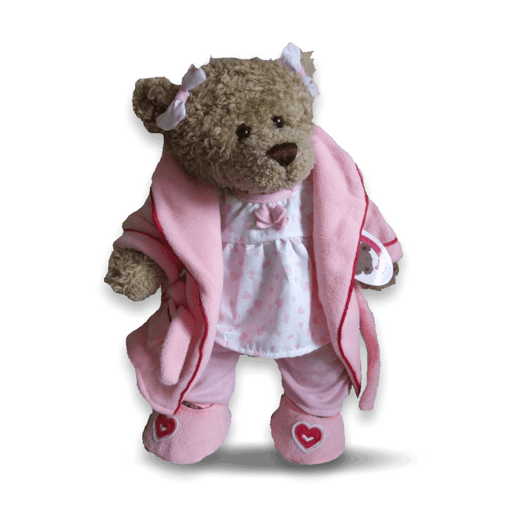 Teddy Bear Clothing Pink Pyjamas Dressing Gown Slippers