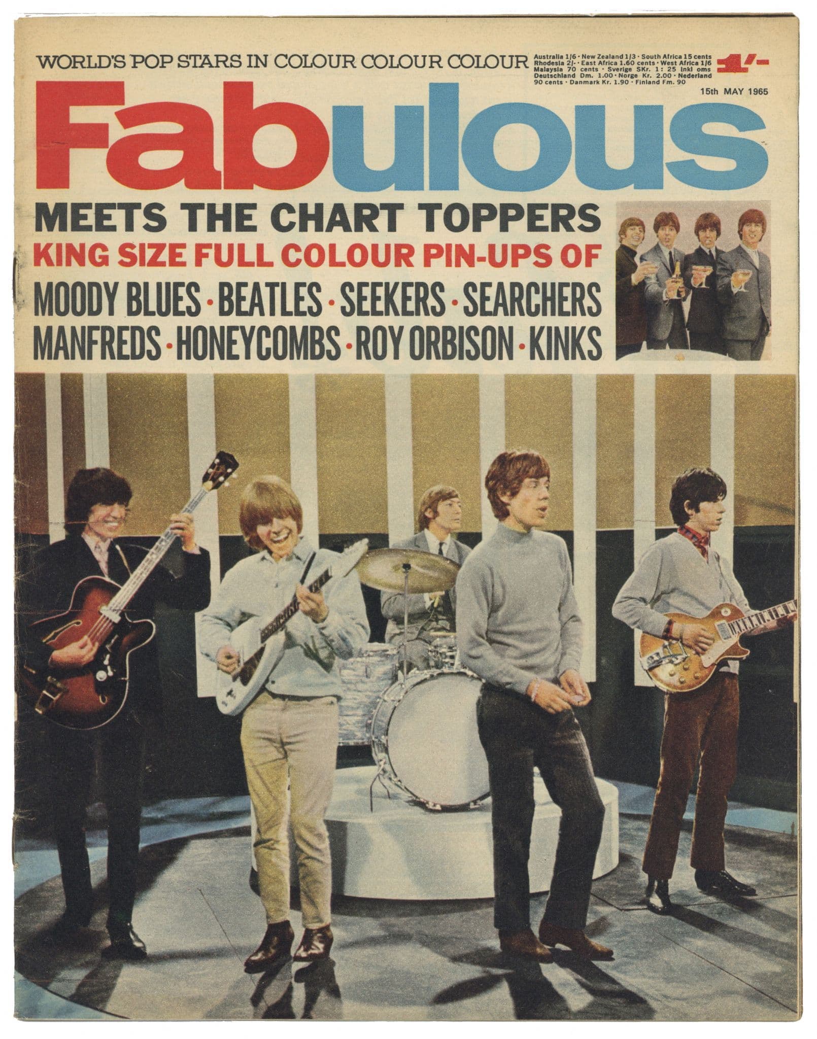 Fabulous 8 Magazine 15 May 1965 Rolling Stones Beatles Kinks Manfred Mann Moody Blues Seekers Fabulous 8 Magazine 15 May 1965 Rolling Stones Beatles Kinks Manfred Mann Moody Blues Seekers