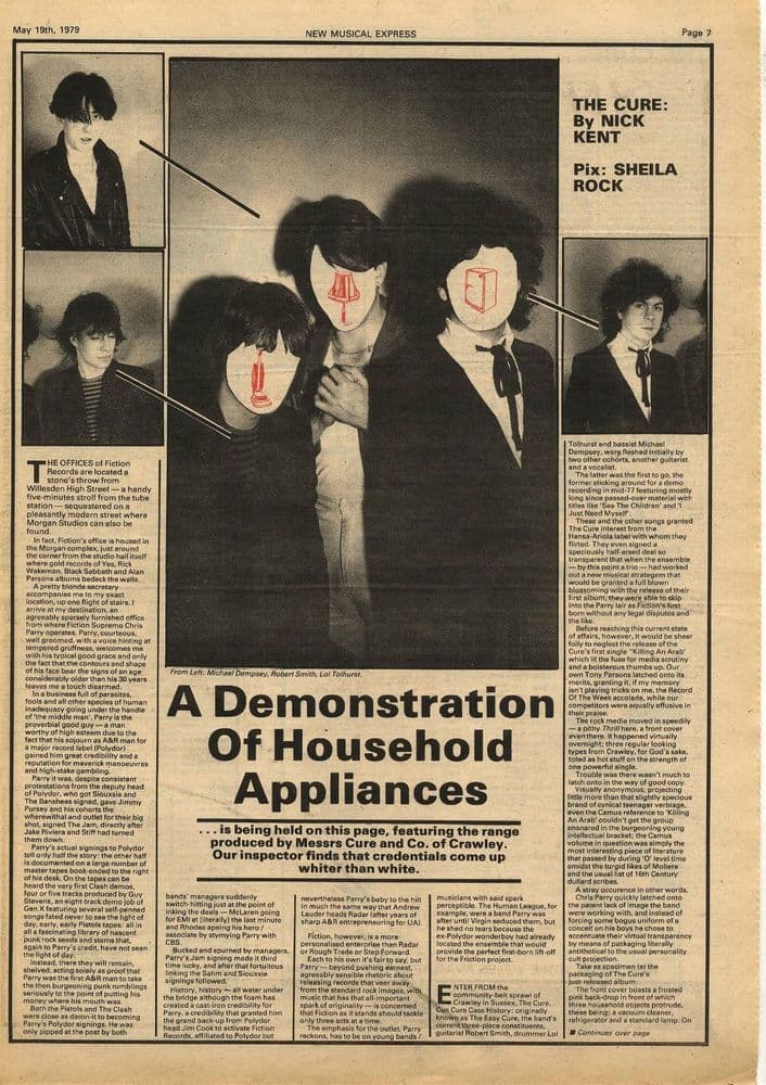The Cure Demonstration of household 1 5pp Article/cutting/clipping 1979