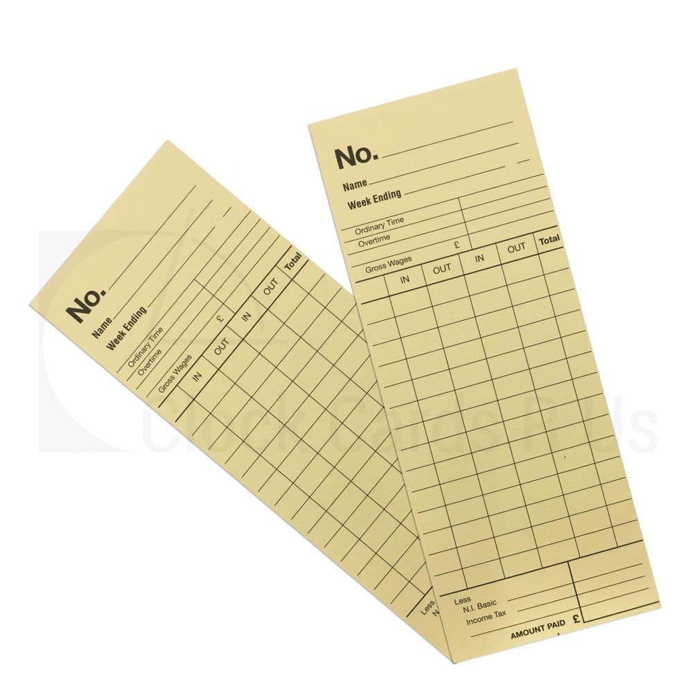 TB9000 Time Clock Cards