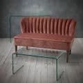  AXE151 Plush Velvet  Vintage Pink Sofa By Denelli