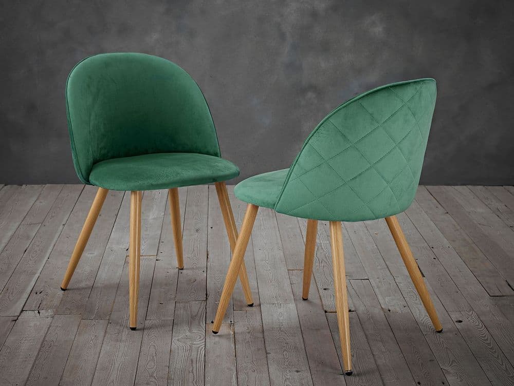 AXE 135 Velvet Green Chair (Pair)