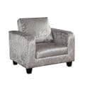 AXE 156 Crushed Velvet Silver Box  Sofa From Denelli