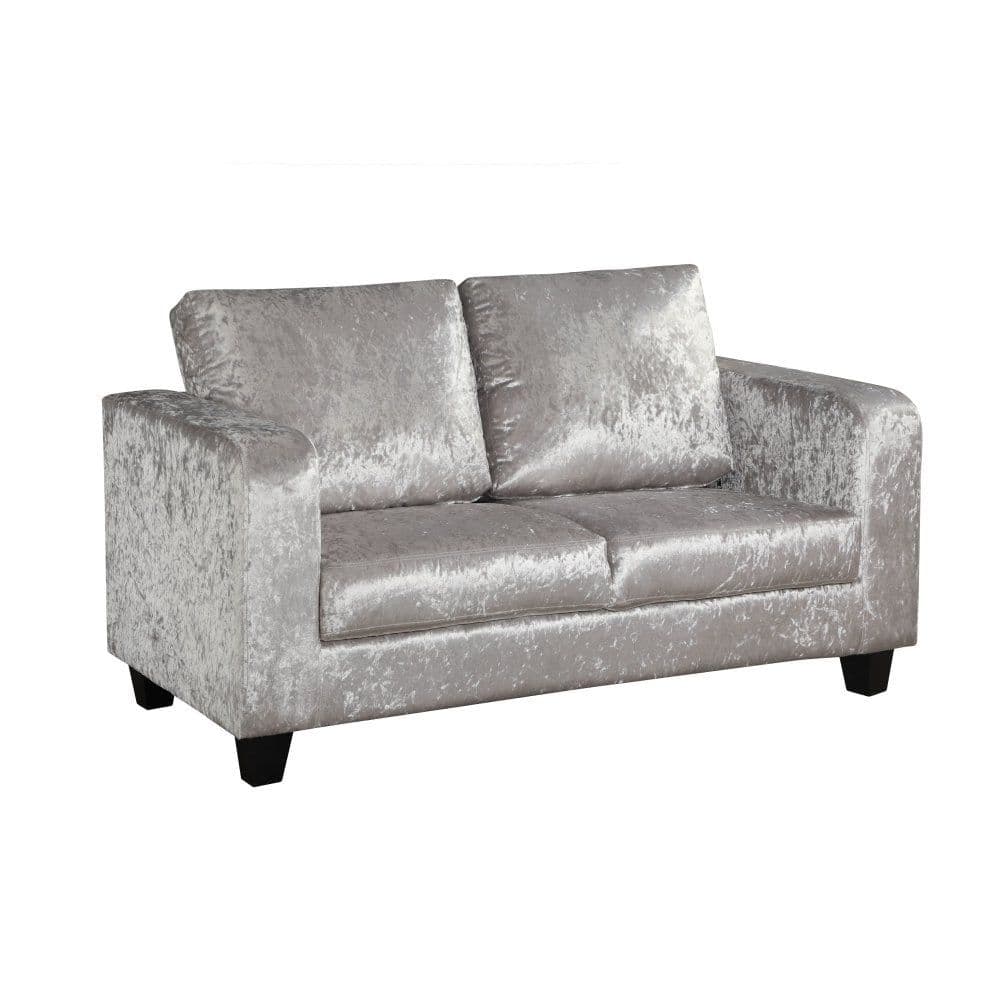 AXE 156 Crushed Velvet Silver Box  Sofa From Denelli