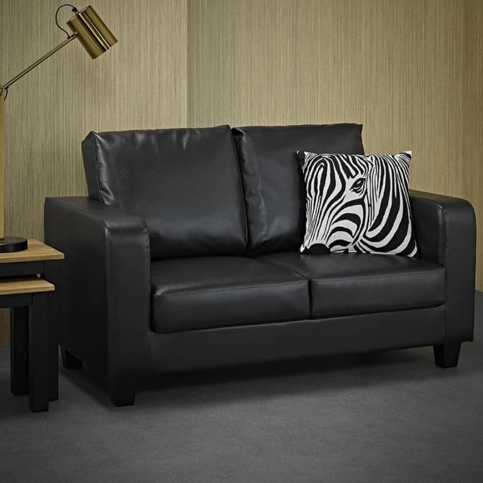 AXE 156 Faux Leather Black  Box  Sofa From Denelli