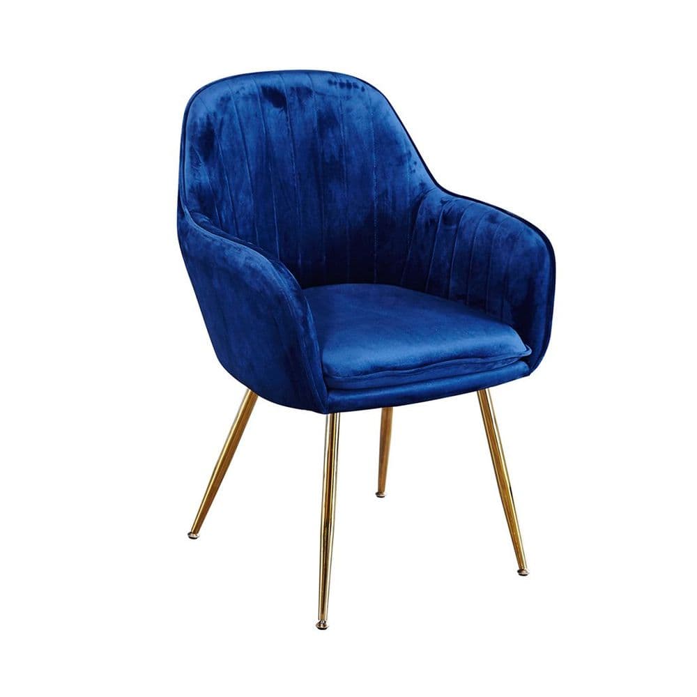 AXE Chairs Blush Velvet Dark Blue  From Denelli