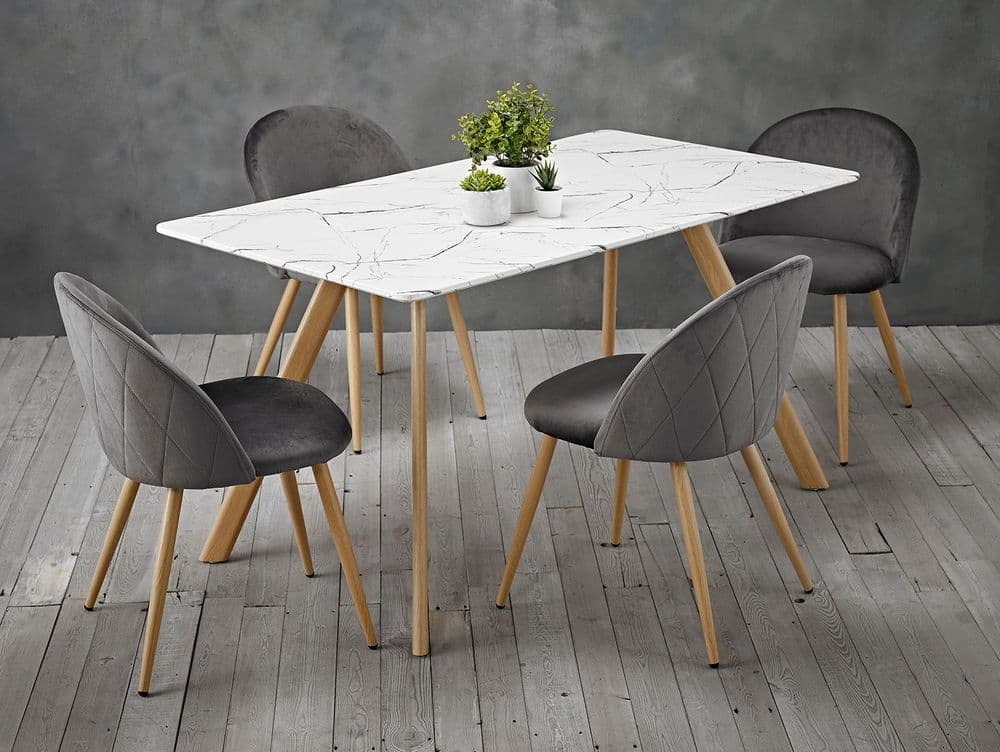 AXE  DT 135   Dining table ( White) & AXE 135 Chair