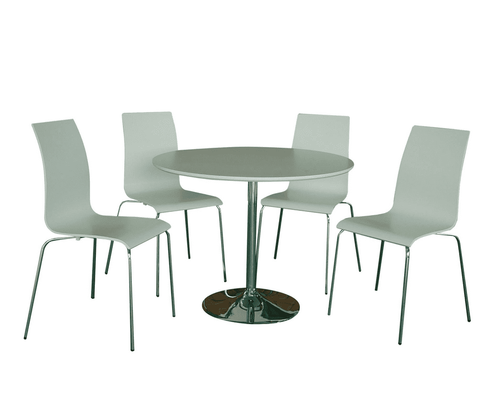 AXE DT 148  Dining table (Matt White Finish) & 4 chairs