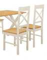 AXE DT 148  Dining table (Solid Wood/Painted White) & 4 chairs