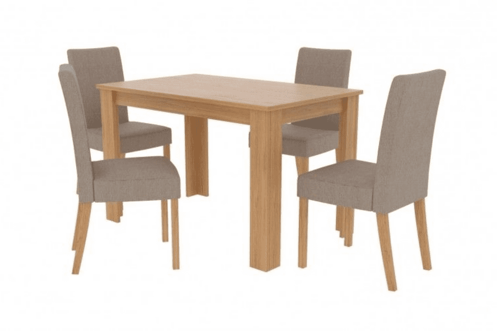 AXE DT Dining Table(Oak Effect)   &  AXE Chair (Beige)