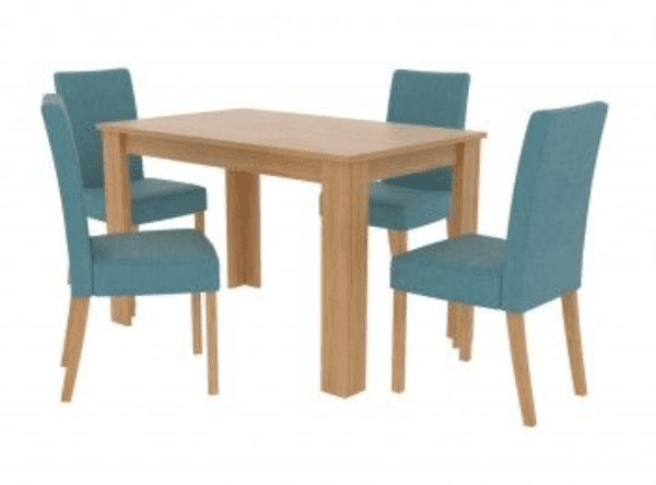 AXE DT Dining Table(Oak Effect)   &  AXE Chair (Blue)