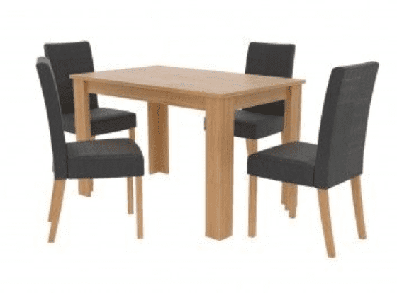 AXE DT Dining Table(Oak Effect)   &  AXE Chair (Charcoall)