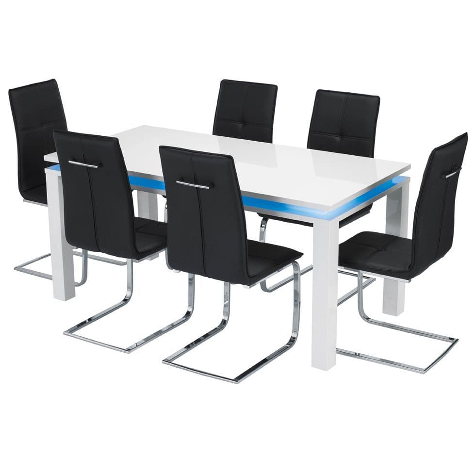 AXE  DT128  Dining table(White) &  AXE 156 (Black)Chairs By Denelli