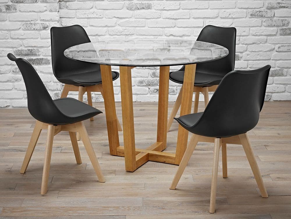 AXE  DT143 Dining table & Chairs(Black)