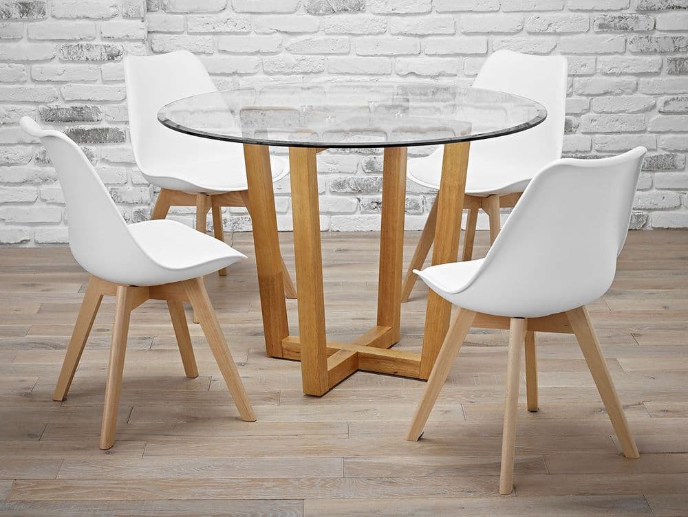 AXE  DT143 Dining table & Chairs(White)