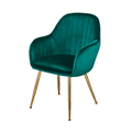 AXE Glass Dining table Round   &  AXE Chairs Blush Velvet Green From Denelli