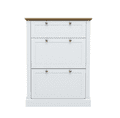AXE97 Shoe Rack 3 Tier (Oak/white Finish)By Denille