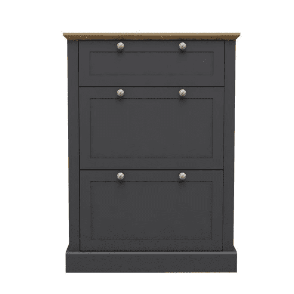 AXE97 ShoeRack 3 Tier (oak/charcoal)FinishBy Denille