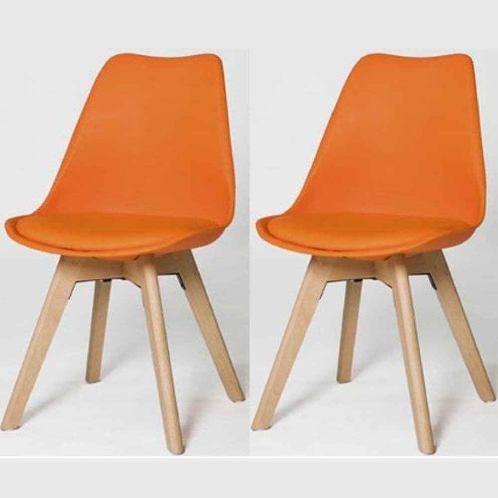 Home Essential 101 BRU Chairs Orange(Set of 4)