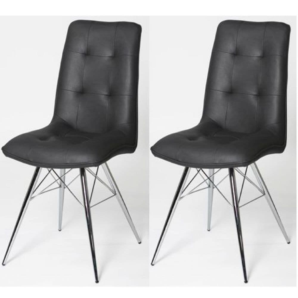 Home Essential  PMT Grey Chairs (Pair)