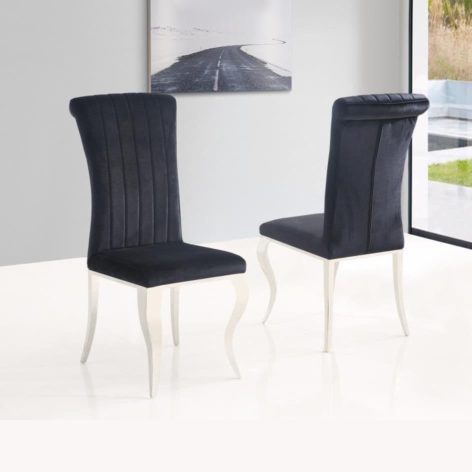JP CH 250  Plush Velvet Black Chairs By Jesse plana