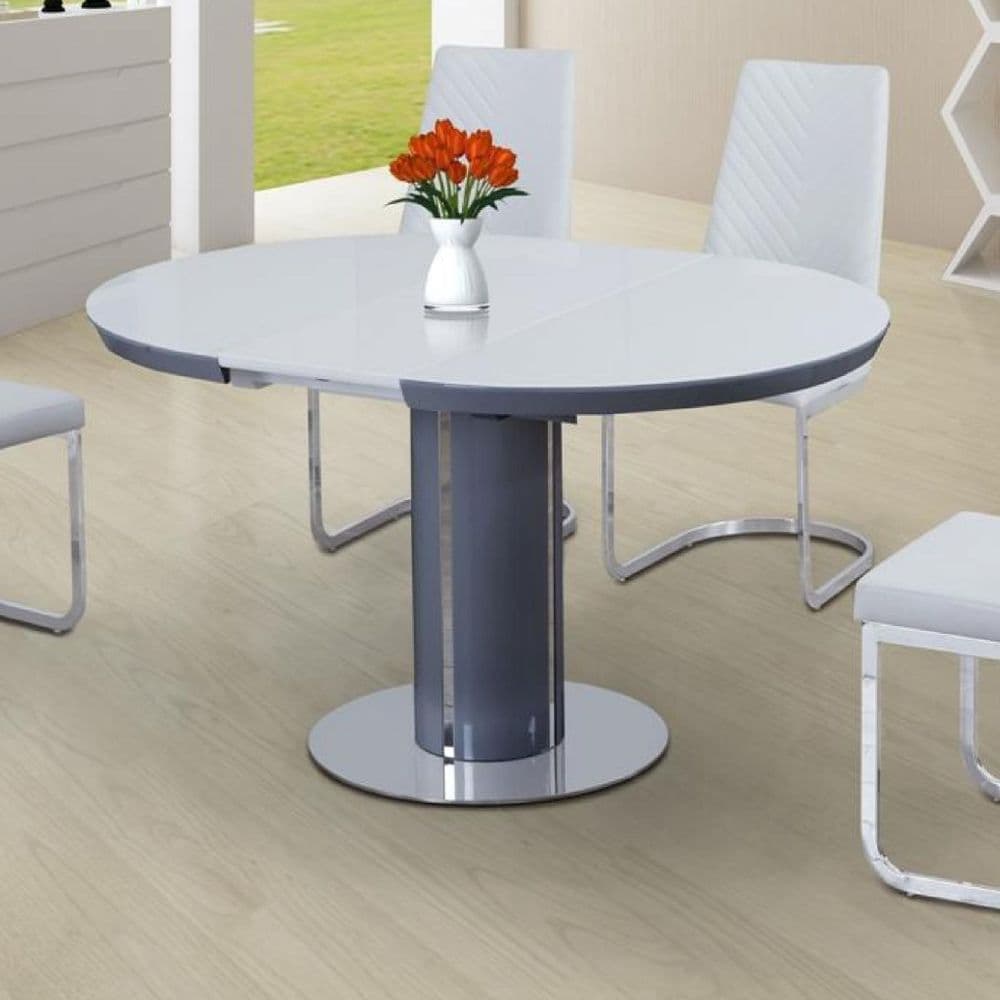 JP DT2135 Dining table 110-150cm(Round/Oval) (Grey/)& JP CH6652  WhitChairs From Jesse plana