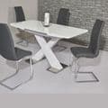 JP DT5506 Dining table140/180 cm White Gloss (Medium) & JP CH998 Grey Chairs From Jesse plana (2)