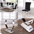 JP DT840 Dining table 180cm (White Glass) & JP CH250 Plush Velvet Black Chairs ByJesse plana