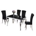 JP DT840 Dining table160cm (Black Glass) & JP CH250 Plush Velvet Black Chairs From Jesse plana