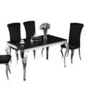 JP DT840 Dining table160cm (Black Glass) & JP CH250 Plush Velvet Black Chairs From Jesse plana
