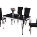 JP DT840 Dining table160cm (Black Glass) & JP CH250 Plush Velvet Black Chairs From Jesse plana