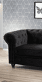 TSS - Chesterfield - 3+2 Seater Sofa Set - Black  Plush Velvet