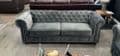 TSS - Chesterfield - 3+2 Seater Sofa Set - Grey Plush Velvet
