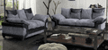 TSS - Fabric Black and Grey Fixed Sofa
