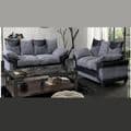 TSS - Fabric Black and Grey Fixed Sofa