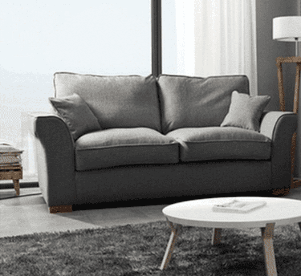 TSS - Fabric Sofa Fixed / Formal Back -  Grey
