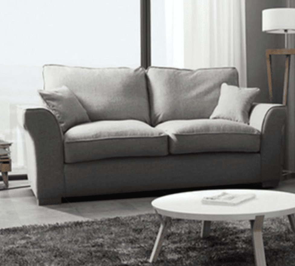 TSS - Fabric Sofa Fixed / Formal Back -  Silver