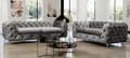 TSS - Fabric Sofa Set 3 + 2 Seater - Light Grey Plush Velvet