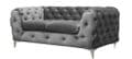 TSS - Fabric Sofa Set 3 + 2 Seater - Light Grey Plush Velvet